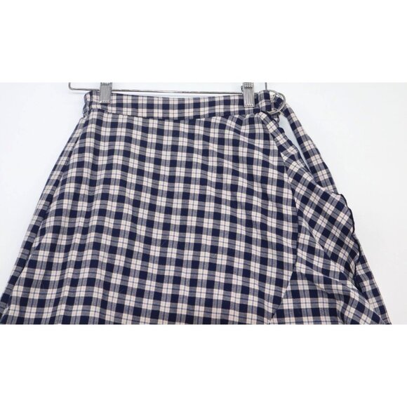 Y2K Vintage Earth Music & Ecology Gingham Wrap Skirt Ruffle Hem Sz M Cottagecore - Picture 6 of 13